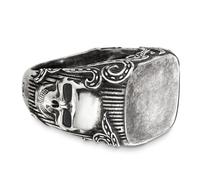 Fingerring CAÏ "925/- Sterling Silber matt-oxidiert Totenkopf" Gr. 68, silbergrau, Fingerringe, Herren, 068 (21,7), Silber 925 (Sterlingsilber), Fingerring (77163547-68) silbergrau