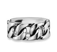 Fingerring CAÏ "925/- Sterling Silber rhodiniert Ketten-Optik" Gr. 60, weiß, Fingerringe, Herren, 060 (19,1), Silber 925 (Sterlingsilber), Fingerring (49388112-60) weiß