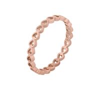 Fingerring CAÏ "925/- Sterling Silber rosévergoldet Herz Stacking" Gr. 15,5, rosa (rot), Fingerringe, Damen, 048 (15,3), Silber 925 (Sterlingsilber), Fingerring (81756554-15,5) rot