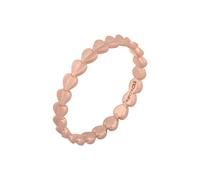 Fingerring CAÏ "925/- Sterling Silber rosévergoldet Herz Stacking" Gr. 16,5, rot, Fingerringe, Damen, 052 (16,6), Silber 925 (Sterlingsilber), Fingerring (89070210-16,5) rot