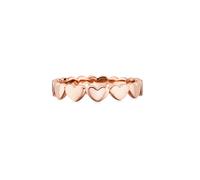 Fingerring CAÏ "925/- Sterling Silber rotvergoldet Herzen" Gr. 17, rot, Fingerringe, Damen, 054 (17,2), Silber 925 (Sterlingsilber), Fingerring (64717107-17) rot