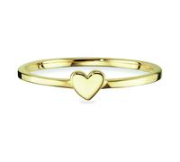 Fingerring CAÏ "925/- Sterling Silber vergoldet Herz" Gr. 17, gelb, Fingerringe, Damen, 054 (17,2), Silber 925 (Sterlingsilber), Fingerring (40199926-17) gelb