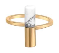 Fingerring CAÏ "925/- Sterling Silber vergoldet Howlith" Gr. 58, gold (gelb), Fingerringe, Damen, 058 (18,5), Silber 925 (Sterlingsilber), Fingerring (23533030-58) gelb