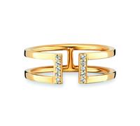 Fingerring CAÏ "925/- Sterling Silber vergoldet Topas" Gr. 18,5, gold (gelb), Fingerringe, Damen, 058 (18,5), 0,04, Silber 925 (Sterlingsilber), Fingerring (69050425-18,5) gelb