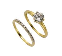 Celesta Gold Ring-Set 375/- Gold Zirkonia Weiß Glänzend (Größe: 054 (17,2))