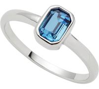 Fingerring CIAO BY LEONARDO "Sophia CIAO" Gr. 17, blau (edelstahlfarben, blau), Fingerringe, Damen, 17, Edelstahl, 2mm, Fingerring, mit Kristallglas (61490242-17)
