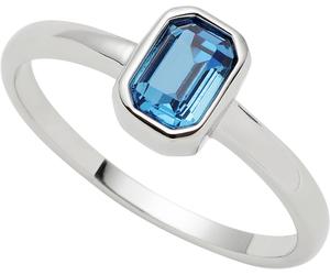Fingerring CIAO BY LEONARDO "Sophia CIAO" Gr. 18, blau (edelstahlfarben, blau), Fingerringe, Damen, 18, Edelstahl, 2mm, Fingerring, mit Kristallglas (61490242-18) edelstahlfarben, blau