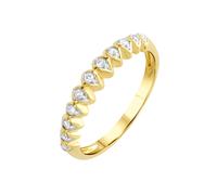 Fingerring DIAMONDS BY ELLEN K. "375 Gold gelb zweifarbig Diamant 0,1ct." Fingerringe Gr. 020 (63,7), 0,10 ct P3 = leicht erkennbare Einschlüsse, Gold, gelb (gelb, weiß) Damen Fingerringe (12082325-20)