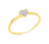 Fingerring DIAMONDS BY ELLEN K. "585 Gelbgold zweifarbig Herz Brillanten 0,025ct." Fingerringe Gr. 054 (17,2), 0,025 ct P2 = erkennbare Einschlüsse, Gold, gelb (gelb, weiß) Damen Fingerringe (92980731-17)