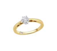 Fingerring DIAMONDS BY ELLEN K. "Gold 585 zweifarbig mit Diamant 0,25ct." Gr. 18, gelb, Fingerringe, Damen, 018 (57,0), 0,25 P2 = erkennbare Einschlüsse, Gold, Fingerring (506972-18) gelb