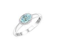 Ring 585/- Gold weiß 054 (17,2) Aquamarine blau 300370092-1