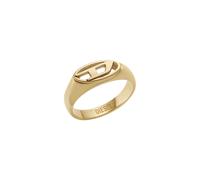 Fingerring DIESEL "Schmuck Geschenk Edelstahl Ring OVAL D LOGO" Gr. 19, gold (gelbgoldfarben), Fingerringe, Damen, 19, Edelstahl, 3,6mm, Fingerring (82030525-19) gelbgoldfarben