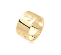 Fingerring ELLI "Anker Bandring 925 Silber" Gr. 54, gold, Fingerringe, Damen, 54mm, ohne Stein, Silber 925 (Sterlingsilber), 11mm, Fingerring (54935204-54) gold