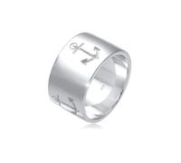 Fingerring ELLI "Anker Bandring 925 Silber" Gr. 54, silber, Fingerringe, Damen, 54mm, ohne Stein, Silber 925 (Sterlingsilber), 11mm, Fingerring (15393052-54) silber