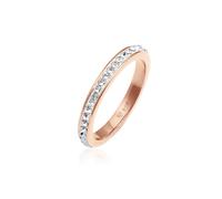 Fingerring ELLI "Bandring 925 Silber vergoldet, mit Kristallen von Swarovski" Gr. 60, rosa, Fingerringe, Damen, 60mm,mit Steinen, Silber 925 (Sterlingsilber), 2,5mm, Fingerring (70368708-60) rosa