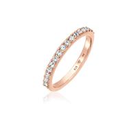 Fingerring ELLI "Bandring Memoire 925 Silber, mit Kristallen von Swarovski" Gr. 54, rosa (rosegold), Fingerringe, Damen, 54mm,mit Steinen, Silber 925 (Sterlingsilber), 2,2mm, Fingerring (95075152-54) 