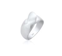 Fingerring ELLI "Bandring Wellen Organic Geo Matt Knoten 925 Silber" Gr. 58, silber, Fingerringe, Damen, 58mm, ohne Stein, Silber 925 (Sterlingsilber), 8mm, Fingerring (49960349-58) silber