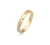 Fingerring ELLI "Basic Bandring Fein Gehämmert 925 Silber" Gr. 52, gold, Fingerringe, Damen, 52mm, ohne Stein, Silber 925 (Sterlingsilber), Fingerring (66110258-52) gold