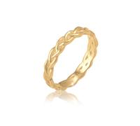 Fingerring ELLI "Gedreht Geflochten Zopfmuster 925 Silber" Gr. 54, gold, Fingerringe, Damen, 54mm, ohne Stein, Silber 925 (Sterlingsilber), 3mm, Fingerring (40234021-54) gold