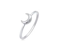 Fingerring ELLI "Halbmond Mond Astro Basic 925 Silber" Gr. 58, silber, Fingerringe, Damen, 58mm, ohne Stein, Silber 925 (Sterlingsilber), Fingerring (71621160-58) silber