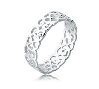Fingerring ELLI "Herz Kleeblatt Ornament Cut Out 925 Silber" Gr. 56, silber, Fingerringe, Damen, 56mm, ohne Stein, Silber 925 (Sterlingsilber), 5mm, Fingerring (21816108-56) silber