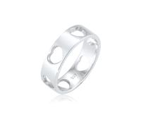 Fingerring ELLI "Herz Liebe Cut Out Bandring 925 Silber Loreena" Gr. 56, silber, Fingerringe, Damen, 56mm, ohne Stein, Silber 925 (Sterlingsilber), 6mm, Fingerring (60961638-56) silber