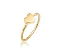Elli, Ring Herz Love Liebe Valentinstag 925 Sterling Silber in gold, Schmuck für Damen Gr. 54 mm