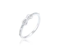Fingerring ELLI "Infinity Glas Kristalle Weiß 925 Sterling Silber" Gr. 54, silber, Fingerringe, Damen, 54mm,mit Steinen, Silber 925 (Sterlingsilber), 2mm, Fingerring (82885831-54) silber