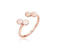 Fingerring ELLI "Kreis PLättchen Look Offen Verstellbar 925 Sterling Silber", rosa (rosegold), Fingerringe, Damen, Resizable, ohne Stein, Silber 925 (Sterlingsilber), 1mm, Fingerring (18155441-0)