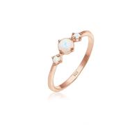 Fingerring ELLI "Opal Rund Trio Vintage 925er Silber" Gr. 56, rosa (rosegold), Fingerringe, Damen, 56mm,mit Steinen, Silber 925 (Sterlingsilber), 1,5mm, Fingerring (72671629-56) rosegold