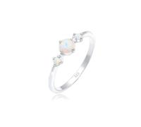 Elli, Ring Trend Bandring Trio Geo Vintage Opale 925 Silber in silber, Schmuck für Damen Gr. 56 mm