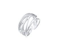 Elli Ring Elli Damen Ring Wickelring Blatt mit Ornament Symbol im Festival Boho Trend in 925 Sterling Silber