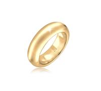 Fingerring ELLI PREMIUM "Bandring 925 Sterling Silber" Gr. 52, gold, Fingerringe, Damen, 52mm, ohne Stein, Silber 925 (Sterlingsilber), 6mm, Fingerring (97837850-52) gold