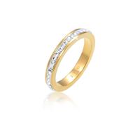 Fingerring ELLI PREMIUM "Bandring Geo 925 Silber, mit Kristallen von Swarovski" Gr. 56, gold, Fingerringe, Damen, 56mm,mit Steinen, Silber 925 (Sterlingsilber), 2mm, Fingerring (28674813-56) gold