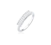 Fingerring ELLI PREMIUM "Bandring Geo Rechteck Topas Edelstein 925er Silber" Gr. 52, silber, Fingerringe, Damen, 52mm,mit Steinen, Silber 925 (Sterlingsilber), 1,5mm, Fingerring (50075029-52)