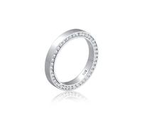 Fingerring ELLI PREMIUM "Bandring mit Zirkonia Weiß 925 Sterling Silber" Gr. 52, silber, Fingerringe, Damen, 52mm,mit Steinen, Silber 925 (Sterlingsilber), 3mm, Fingerring (36243828-52) silber