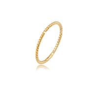 Fingerring ELLI PREMIUM "Gedreht 375 Gelbgold" Gr. 54, gold, Fingerringe, Damen, 54mm, ohne Stein, Gelbgold 375, 1,5mm, Fingerring (38425314-54) gold