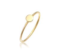 Fingerring ELLI PREMIUM "Plättchen Runde Form Statement 375 Gelbgold" Fingerringe Gr. 54 mm, ohne Stein, Gelbgold 375, 1 mm, goldfarben (gold) Damen (16790517-54) gold