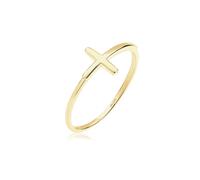 Elli PREMIUM Ring Damen Kreuz Trend Geo Minimal in 375 Gelbgold