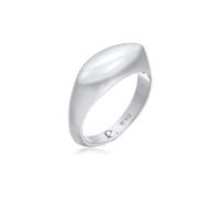 Fingerring ELLI PREMIUM "Siegelring Marquise Design 925 Silber rhodiniert" Fingerringe Gr. 58 mm, ohne Stein, Silber 925 (Sterlingsilber), 4 mm, silberfarben (silber) Damen Fingerringe (43000634-58)