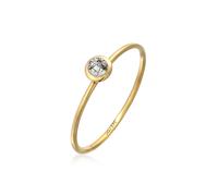 Fingerring ELLI PREMIUM "Solitär Mondstein Edelstein 375 Gelbgold" Gr. 58, gold, Fingerringe, Damen, 58mm,mit Steinen, Gelbgold 375, 1mm, Fingerring (86164940-58) gold