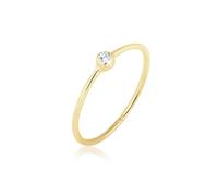 Elli PREMIUM Ring Damen Solitär Klassisch mit Zirkonia Kristalle aus 375 Gelbgold