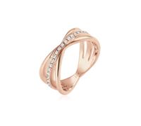 Fingerring ELLI PREMIUM "Wickelring Blogger Kristalle 925 Silber" Gr. 54, rosa (rosegold), Fingerringe, Damen, 54mm,mit Steinen, Silber 925 (Sterlingsilber), 2mm, Fingerring (25636050-54) rosegold