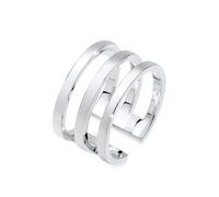 Fingerring ELLI "Silberring Breit Schlicht Offen 925 Silber", silber, Fingerringe, Damen, Resizable, ohne Stein, Silber 925 (Sterlingsilber), 11mm, Fingerring (814404-0)