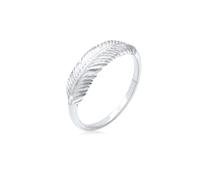 Fingerring ELLI "Silberring Feder 925 Sterling Silber" Gr. 52, silber, Fingerringe, Damen, 52mm, ohne Stein, Silber 925 (Sterlingsilber), 2mm, Fingerring (65733119-52)