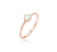 Fingerring ELLI "Silberring mit synth. Opal rund 925er Silber" Gr. 58, rosa (rosegold), Fingerringe, Damen, 58mm,mit Steinen, Silber 925 (Sterlingsilber), 1mm, Fingerring (29901235-58)