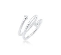Elli Ring Damen Wickelring Geo mit Kristallen in 925 Sterling Silber