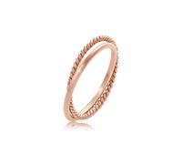 Fingerring ELLI "Wickelring Klassik Fein Gedreht Schmuck Geschenk 925 Silber" Gr. 52, rosa (rosegold), Fingerringe, Damen, 52mm, ohne Stein, Silber 925 (Sterlingsilber), Fingerring (57095844-52) roseg