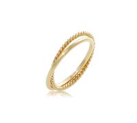 Fingerring ELLI "Wickelring Klassik Fein Gedreht Schmuck Geschenk 925 Silber" Gr. 58, gold, Fingerringe, Damen, 58mm, ohne Stein, Silber 925 (Sterlingsilber), Fingerring (97184918-58) gold