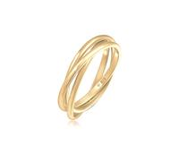 Fingerring ELLI "Wickelring Trio Trini Basic 925 Silber" Gr. 54, gold, Fingerringe, Damen, 54mm, ohne Stein, Silber 925 (Sterlingsilber), 1,6mm, Fingerring (40872528-54) gold